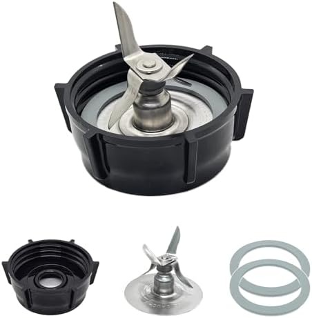 for Oster Blender Replacement Parts Blender Ice Blade with Jar Base Cap and Two Rubber O Ring Seal Gasket Accessory Refresh Kit