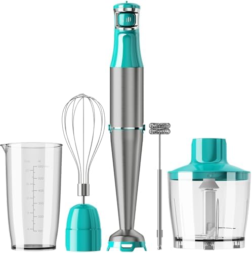 Turelar Immersion Blender Handheld Corded, 1100W 5 in 1 Hand Blender Set