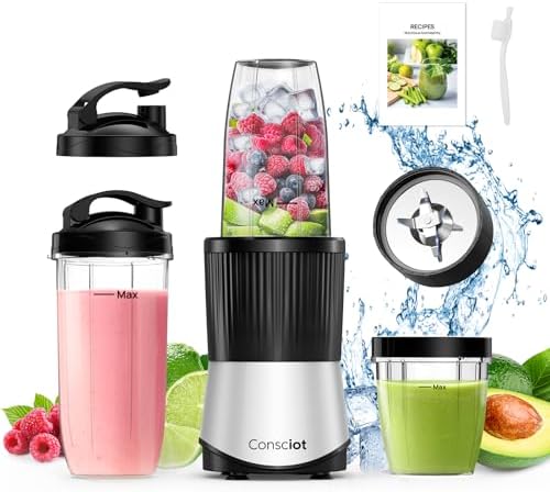 Consciot 11-Piece Blender for Kitchen and Personal Size, 900 Peak Watts