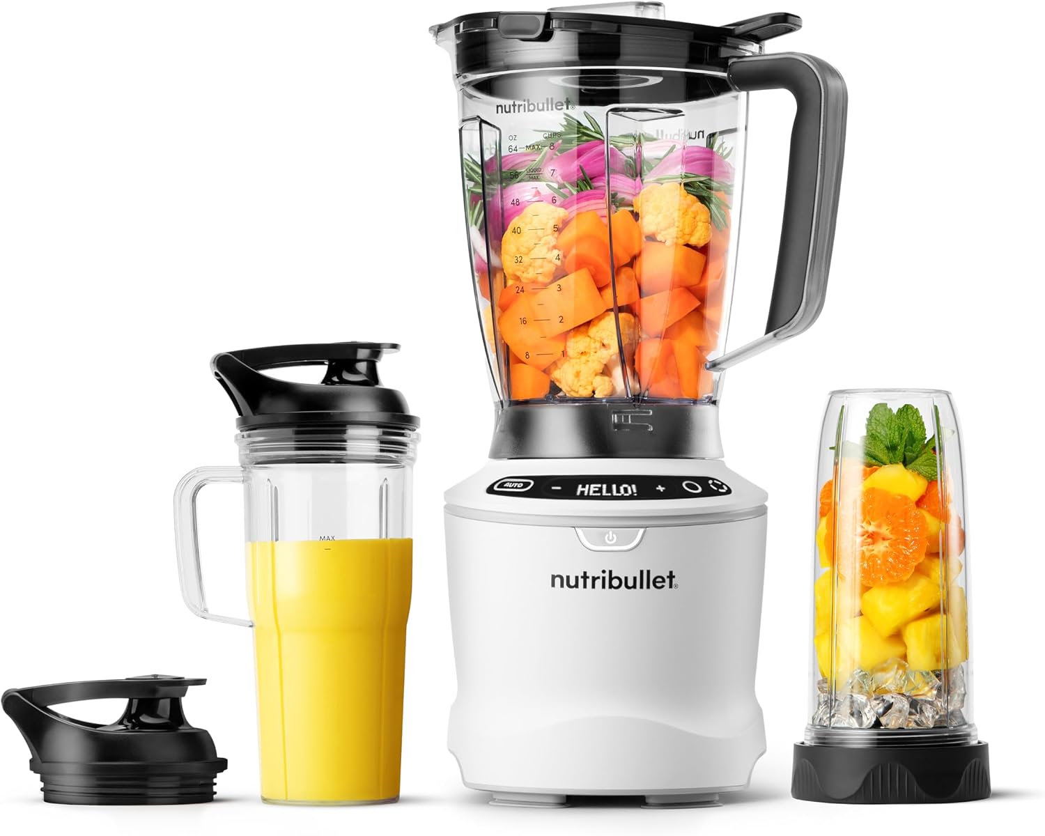 nutribullet SmartSense Blender Combo, 1400W, 64oz Pitcher, 32oz & 24oz Cups, ...